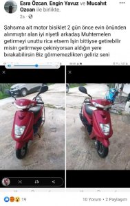 Bursa’da motosikleti çalınan kadından hırsızlara nazik davet